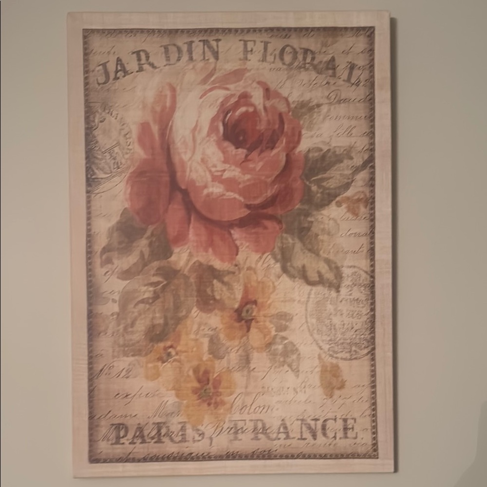 Floral Canvas Art with Red and Green Accents (set of two)